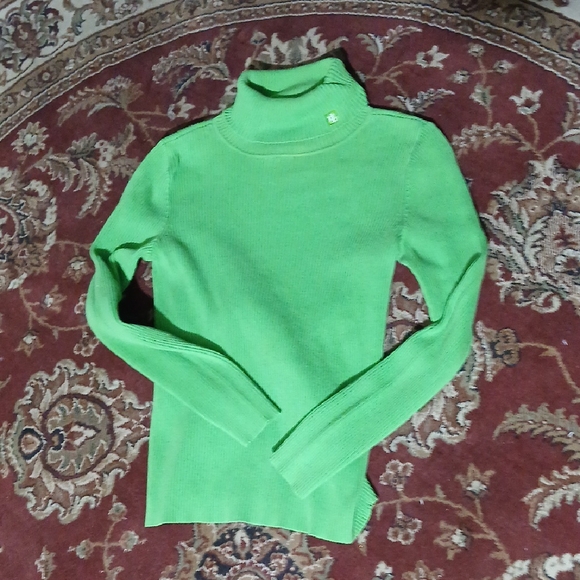 Vintage Y2k Lime Green RL Turtleneck - Picture 1 of 4